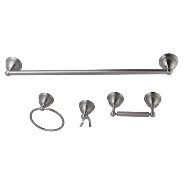 Restoration 4-Piece Bathroom Hardware, Brushed Nickel